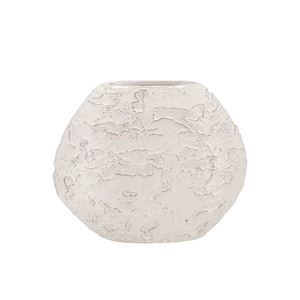 Mika Nordic White Vase Oval Structure 34x14x27cm
