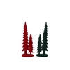 X-mas Flock Red Green Pine Tree Ass 9x6x25cm