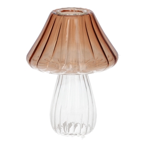 DF02-730300500 - Candle holder Amanita d3.4/10xh13 brown/clear