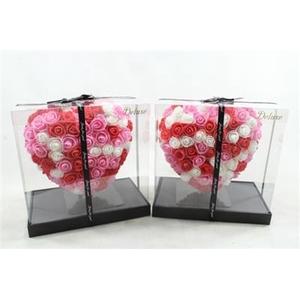 25cm Hart Rd/wit/roze Mix