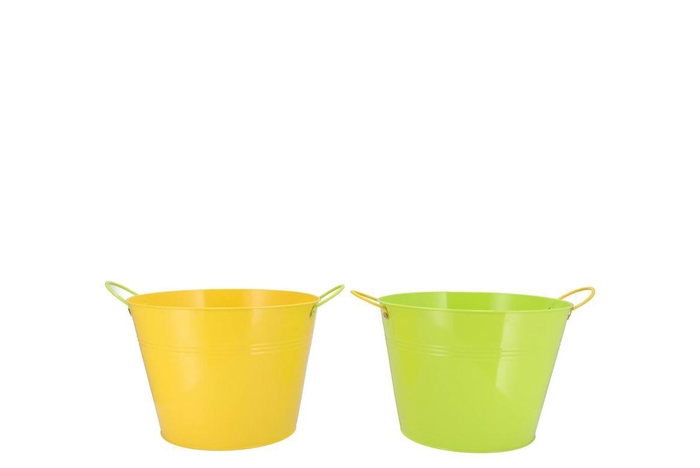 <h4>Zinc Basic Yellow/green Ears Bucket 19x16cm Nm</h4>