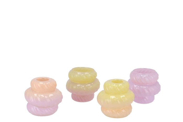<h4>Bicolore Pastel Candle H Twisted Milky Ass 8x7cm</h4>