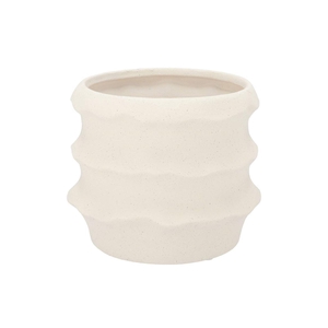 Junia White Structure Pot 21x21x18cm