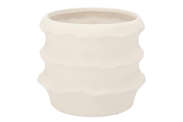<h4>Junia White Structure Pot 21x21x18cm</h4>