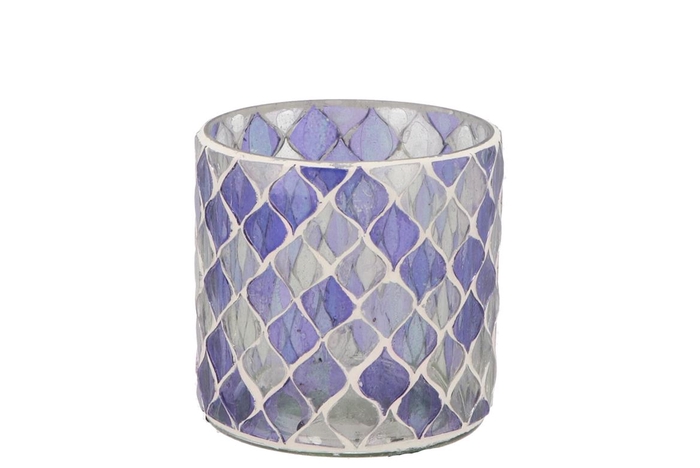 <h4>Glowing mosaic purple mix t-lights 8x8cm</h4>