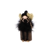 Fluffy Engel Zittend Black/gold 7x10x15cm