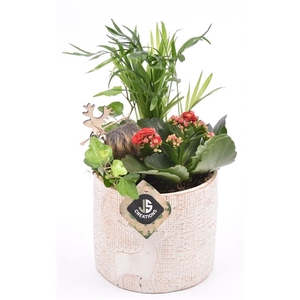 Keramiek hert decor pot 14cm