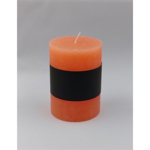 Pillar candle Lucian d6.8xh9.5 rustic salmon