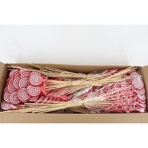 Stick Lollipop 8cm Red/white