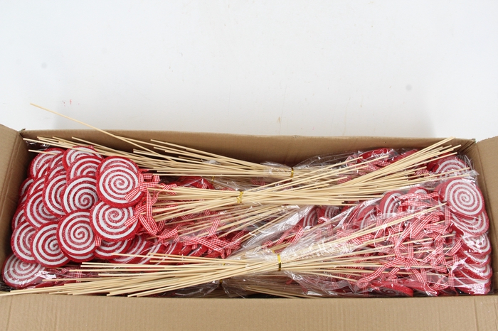 <h4>Stick Lollipop 8cm Red/white</h4>