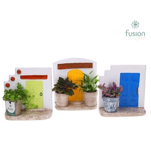 Terracotta Muurplanter met Groene planten