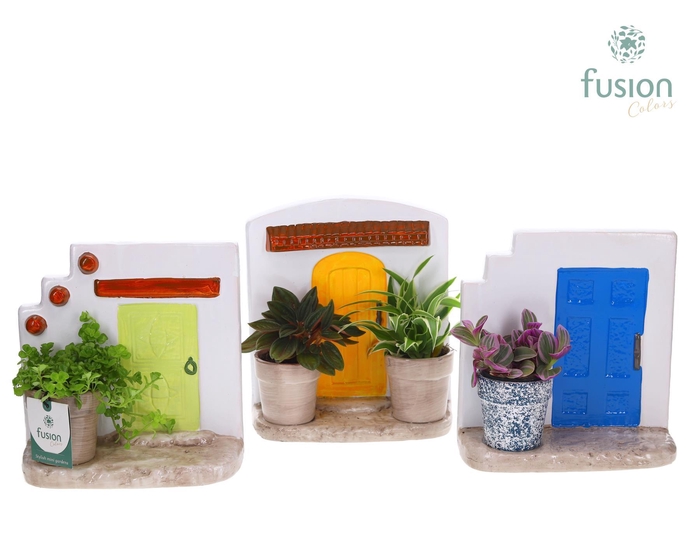 <h4>Terracotta Muurplanter met Groene planten</h4>