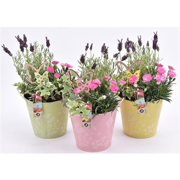 Zink pot bloemdecor k.mix 17cm