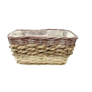 Rect. Willow Basket w/ Brown Rim D26x17 H12