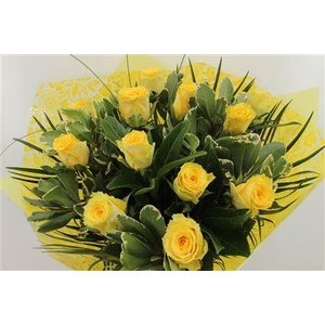 Boeket Rozen 12 Geel