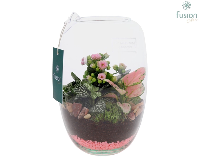 <h4>Green Bottle Isabella Small Love met arrangement</h4>