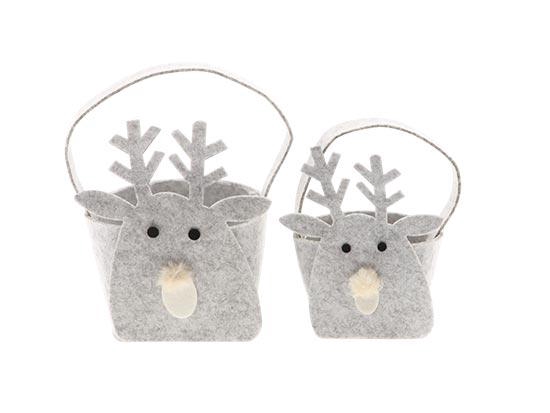 Basket Deer Gift Bag S2 H26D25