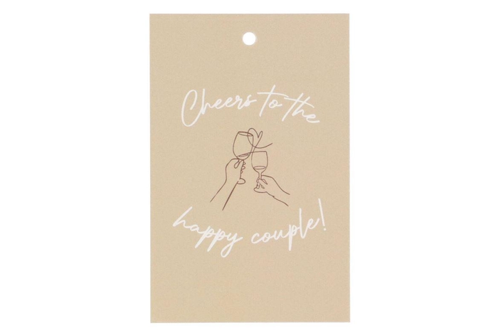 <h4>Gift Bouquet Card Cheers Sand 6x9cm P/25</h4>