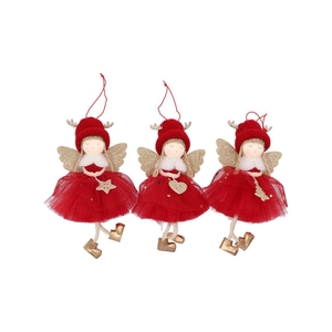 Loulou Red X-mas Hanger Girl Wings Ass 10x6x17cm