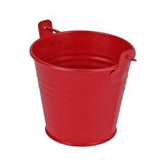 Bucket Sevilla zinc Ø9.6xH8cm - ES8.5 red matt