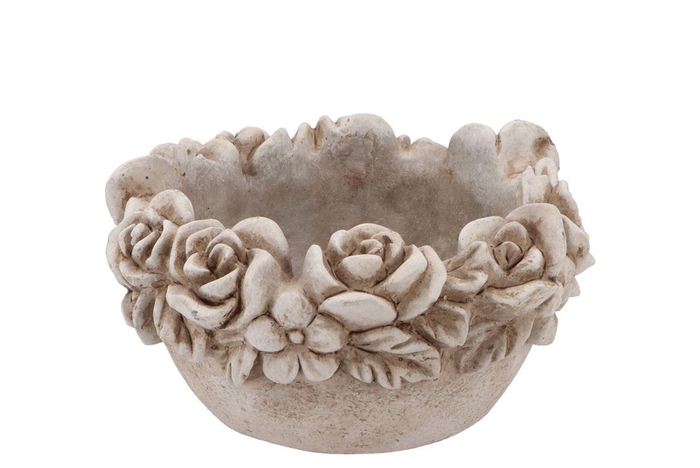 Concrete Saint Antique Flower Bowl Round 22x22x12cm Nm