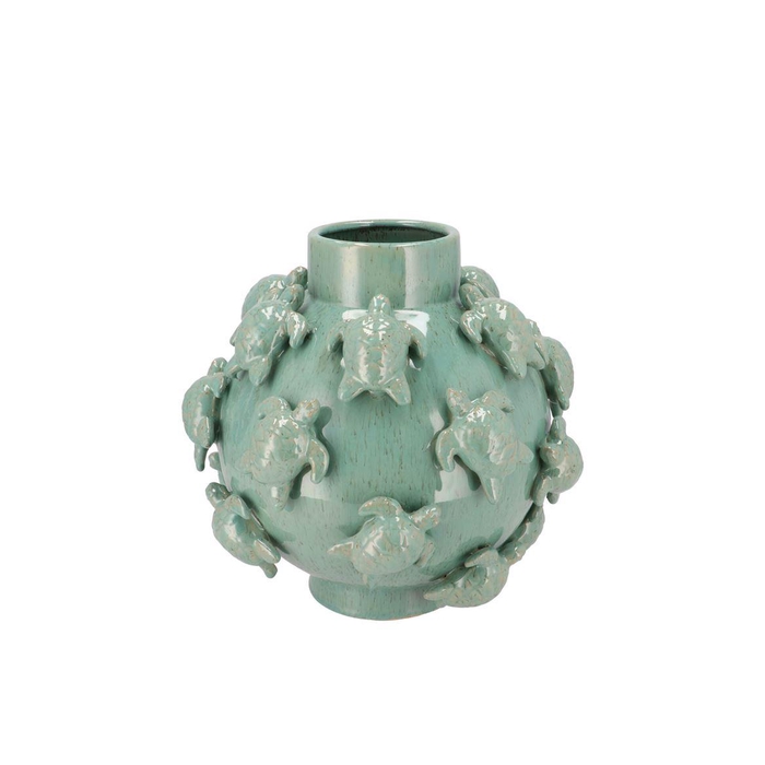 <h4>Pearl Sea Green Vase Turtle 29x29x27cm Nm</h4>