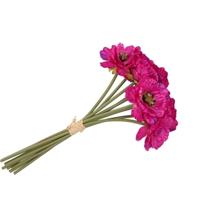 Silk Poppy Bouquet Purple 9x 33cm