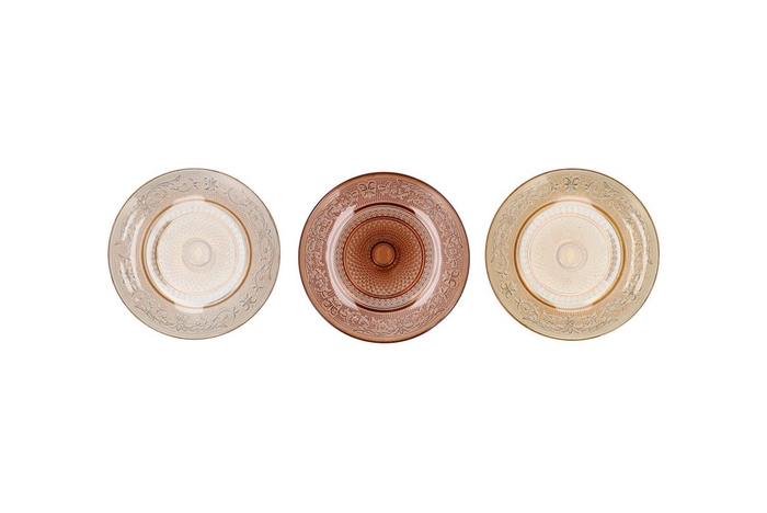 <h4>Dayah Warm Sand Mix Glass Plate 20x2cm Ass P/1</h4>