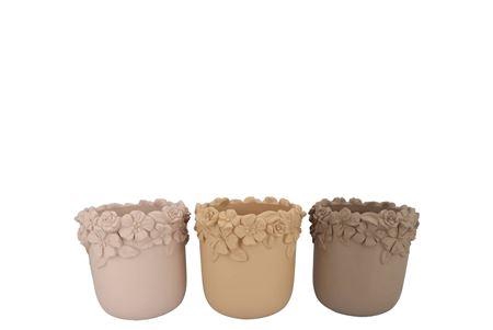 <h4>Gigi Natural Brown Mix Flower Pot Ass 20x20x17cm N</h4>