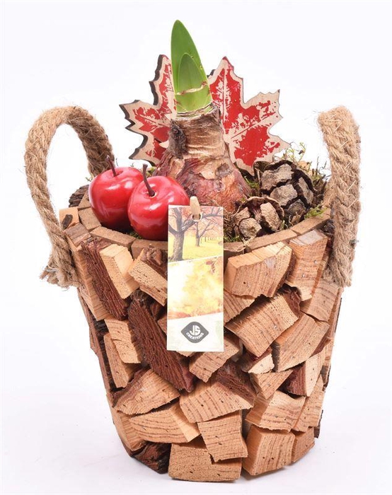 <h4>Hout pot natuur 17cm</h4>