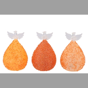 Sparkly Orange Led Angel Glass Ass 9x16cm