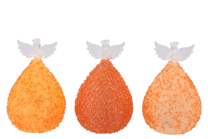 <h4>Sparkly Orange Led Angel Glass Ass 9x16cm</h4>