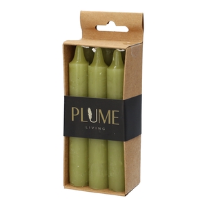DF09-731274600 - Set/6 Dinner candle Lucian d2.2xh14 rustic green