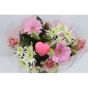 Boeket Splash Roze Valentijn