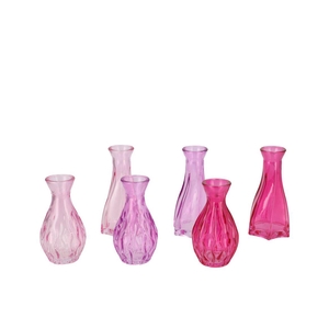 Fenna Pink Mix Vase Flower Ass 6x12cm