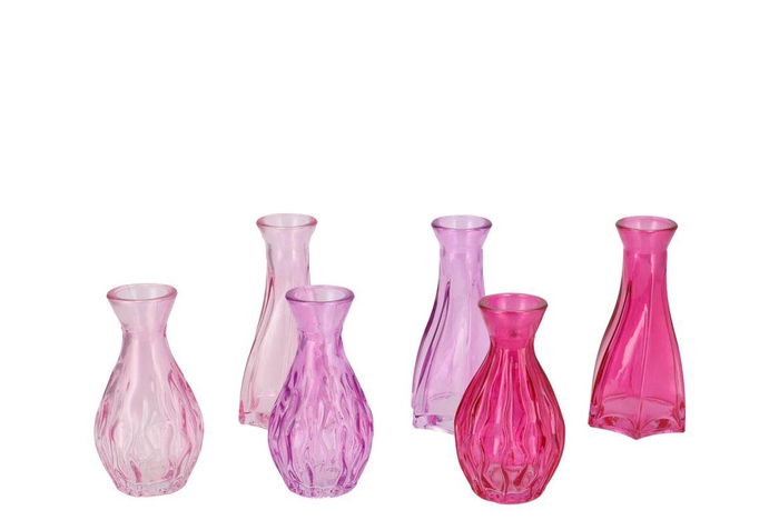 Fenna Pink Mix Vase Flower Ass 6x12cm