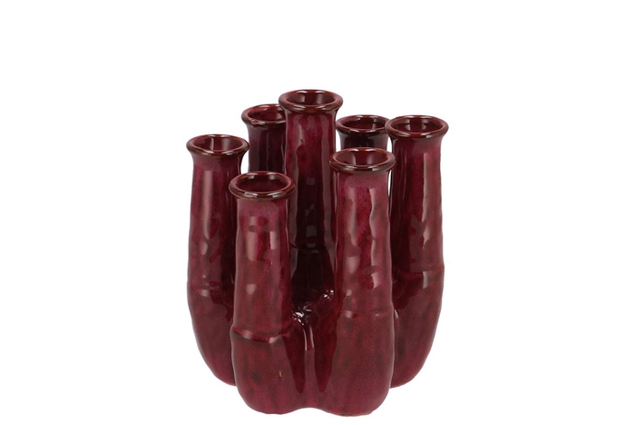 <h4>Inga Jahra Purple Vase Tube Active Glaze 15x13x18cm</h4>