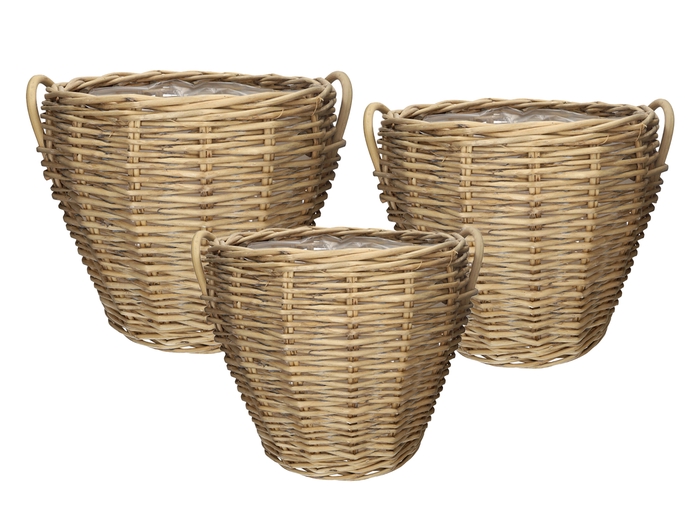 <h4>DF07-730190400 - Set/3 Basket Bravas round d60xh48 natural</h4>