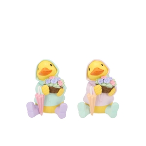 Mimi Pastel Duck Flowers Ass 8x7x11cm