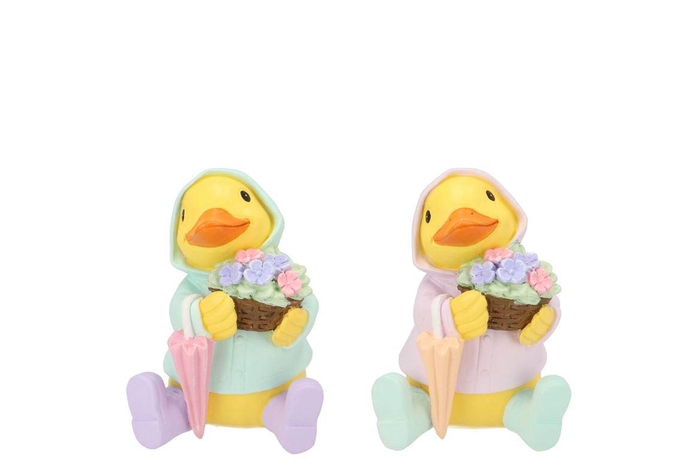 <h4>Mimi Pastel Duck Flowers Ass 8x7x11cm</h4>
