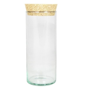 Glass Eco cylinder+stool d08.5*20cm
