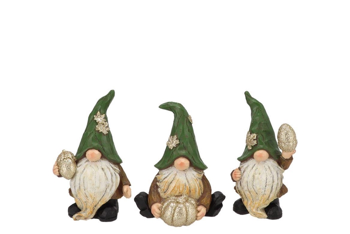 <h4>Lesly Gold X-mas Gnome Deco Ass 8x6x14cm</h4>