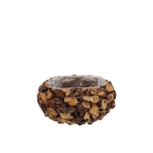 Wreath Wood Brown Planter With Bottom 10x10x10cm