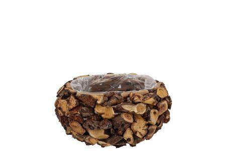 <h4>Wreath Wood Brown Planter With Bottom 10x10x10cm</h4>