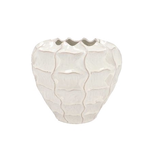 Lima White Vase Carve 30x30x28cm