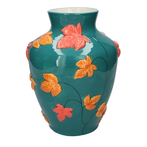 DF03-730381800 - Vase Leaves d12/23xh30 blue/orange
