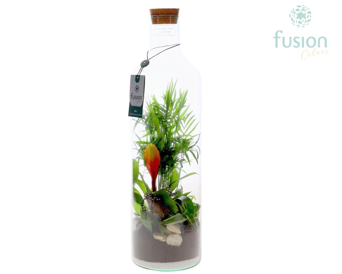 <h4>Green Bottle Fles Large met Pasen arrangement</h4>
