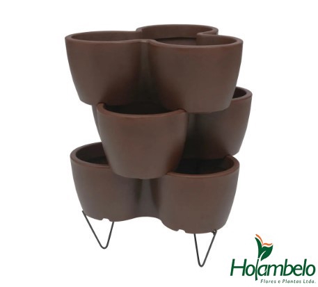 KIT 3 HORTA VERTICAL 44 X 16 CM COM SUPORTE GRANITO AREIA