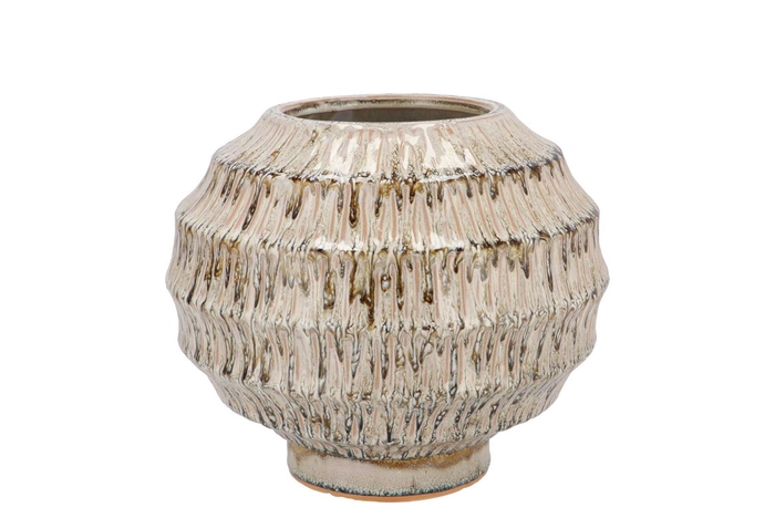 <h4>Lima Green Vase Bowl Active Glaze 24x24x21cm</h4>