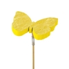 Pick butterfly Fiber foam 7x7cm+50cm stick yellow